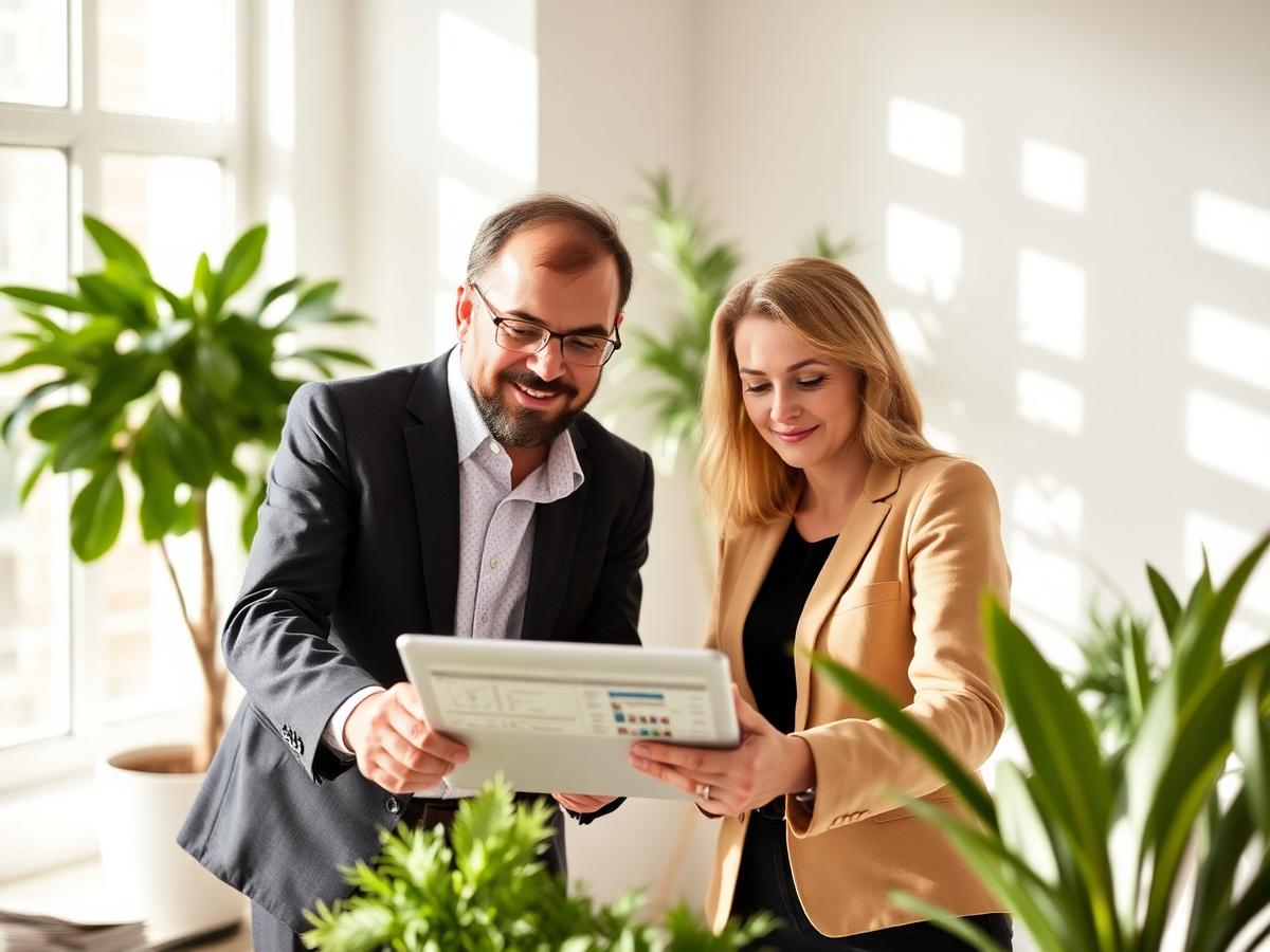Consultant reviewing a delivery plan with a client